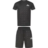 Lonsdale Träningsdräkt 'Prestwood' grå / svart / vit