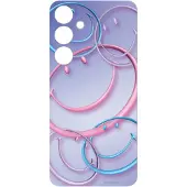 Samsung Smiley Flipsuit Cards för Galaxy S24 Plus Mirror Purple