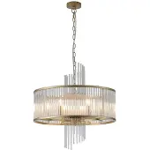 Searchlight Glas pendellampa Lara, dimbar, Mässing / guld, Vardagsrum / matsal, Glas, Pendellampa