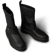 Calvin Klein Leather Stacked Heel Biker Boots