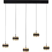 Paul Neuhaus Pendellampa Falling Rings, dimbar, Svart, Vardagsrum / matsal, Metall, Modern