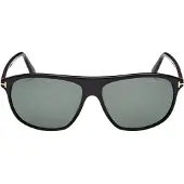 Tom Ford Prescott Green Polarized Lens Shiny Black Sunglasses