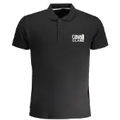 Cavalli Class Bold Logo Svart Polo T-shirt