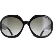 Tom Ford Rund Dam Glänsande Svart Rök Gradient Georgia 02 FT1011