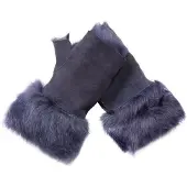 Infinity Leather Womens Shearling Vantar Fingerlösa Manschetter Toscana Mocka Fårskinn Päls