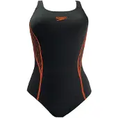 Speedo Placement Dam Svart/Orange Baddräkt