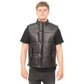Infinity Leather Pufferväst i klassiskt läder för herrar-Nottingham