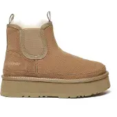 EVER AU Australia Women Shoveler Leather Platform Short Chelsea Boots