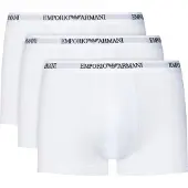 Emporio Armani för män. EM000259_AF14132 Set med 3 vita boxerkalsonger i elastisk bomullstrikå Essential (XXL), Hemkläder