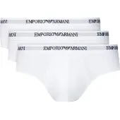 Emporio Armani för män. EM000258_AF14132 Set 3 Vita elastiska trosor i trikå (XXL), Hemkläder, Bomull