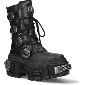 New rock Mid-Calf läderstövlar med plattform - WALL373-S3