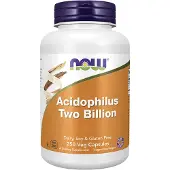Now , Acidophilus två miljard, 250 vegansk kapsel (20 mg per kapsel)
