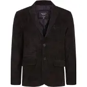 Infinity Leather Herr Svart Slim Goat Mocka Italiensk Blazer Jacka-Somero