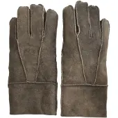 Infinity Leather Unisex Brown Sheepskin Suede Gloves with Roll Up/Down Cuff