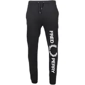 Fred perry - Svarta mjukisbyxor med stora märkesben