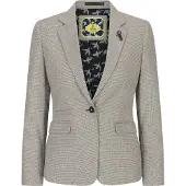 TruClothing Kvinnors beige tweed skräddarsydd passform ullblandning blazer