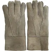 Infinity Leather Unisex Stone Sheepskin Suede Gloves with Roll Up/Down Cuff