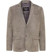 Infinity Leather Herr Grå Slim Goat Mocka Italiensk Blazer Jacka-Somero