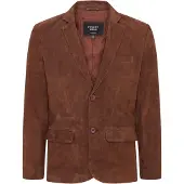 Infinity Leather Herr Brun Slim Goat Mocka Italiensk kavajjacka-Somero