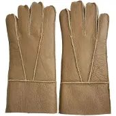 Infinity Leather Unisex Tan Sheepskin Leather Gloves with Roll Up/Down Cuff