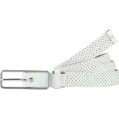 Puma Dimple Cut To Length Herrbälte i vitt golfläder 053007 02