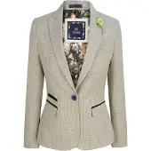 TruClothing Kvinnors Tweed Herringbone Cream Jacka Peaky Blinders