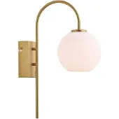 Herstal Vägglampa , Ballon, dimbara, Guld / mässing, Vardagsrum, Glas, Modern