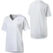 Puma Active Training Dam Boyfriend T-Shirt Tee Top Vit 515714 02 A3B