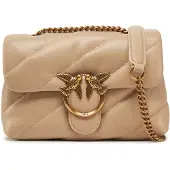 Pinko Beige Kalvskinn Bos Taurus Axelväska