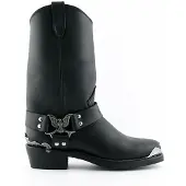 Grinders Svarta Cowboy Biker Boots för herrar - Eagle Hi