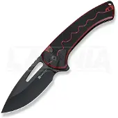 SENCUT Squiggy S24082A-3 Black Coating, Black/Burgundy G10, pocket knife