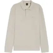 BOSS för män. 50520710 Polo Grid Structure beige (S), Casual, Bomull, Lång ärm