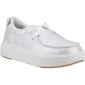 HeyDude Wendy Nova Shimmer Polyester Dam Snövit Mokasiner Skor