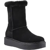 Hush puppies Becca Mid Mocka Kvinnors Svarta Stövlar