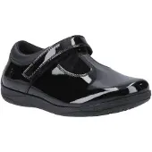 Hush puppies Caitlin T-Bar Flickors Svarta Skor I Läder