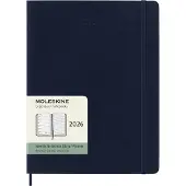 Moleskine Classic Soft 12M veckokalender XL safirblå 2026
