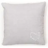 TODAY dekorativ kudde till vardagsrum CONSTANCE, broderat hjärta, bomull, 40 x 40 cm