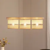 Duolla Hänglampa Treeon , dimbar, Creme / bärnsten, Vardagsrum / matsal, Trä, Pendellampa