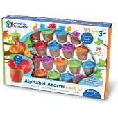 Learning Resources Alphabet Acorns Aktivitetsset – Praktisk bokstavsigenkänning, matchning mellan stora och små bokstäver, färgkodade räknare