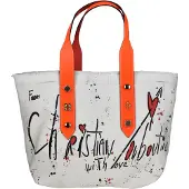 Christian Louboutin Medium Tygväska Frangibus Vit