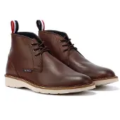 Ben Sherman Hampton läder herrkängor vinröd