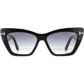 Tom Ford Cat Eye Dam Shiny Svart Grå Rök Gradient