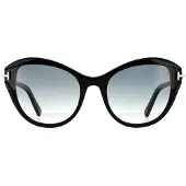 Tom Ford Cat Eye Dam Shiny Svart Rök Gradient