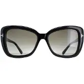Tom Ford Square Dam Glänsande Svart Rök Gradient Maeve FT1008