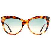 Tom Ford Cat Eye Dam Havana Grön Gradient Kira FT0821