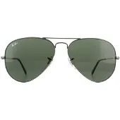 Ray-Ban Aviator Large Metal Gunmetal Solglasögon g/15 green