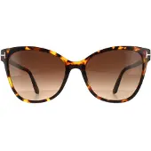 Tom Ford Cat Eye Dam Mörk Havanna Brun Gradient