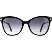 Tom Ford Cat Eye Dam Shiny Svart Grå Gradient