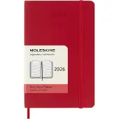 Moleskine Classic Soft 12M dagboksficka röd 2026