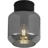 QAZQA Modern taklampa svart med rökglas - Stiklo